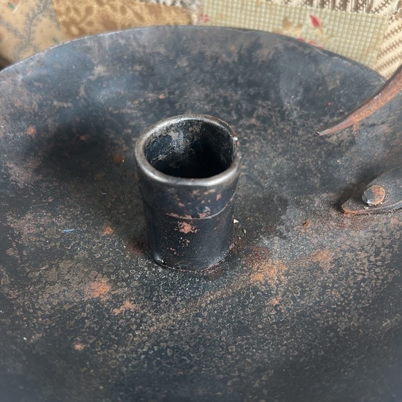 VTG Hand Forged Iron Candlestick Handheld Hand Made Rustic Farmhouse Primitive - Picture 13 of 13